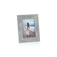 Zodax Carpi Suede Lux Photo Frame, 5" x 7", Shoreline Gray