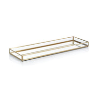 Zodax Cava Metal-Edged Mirrored Glass Vanity Tray, Large