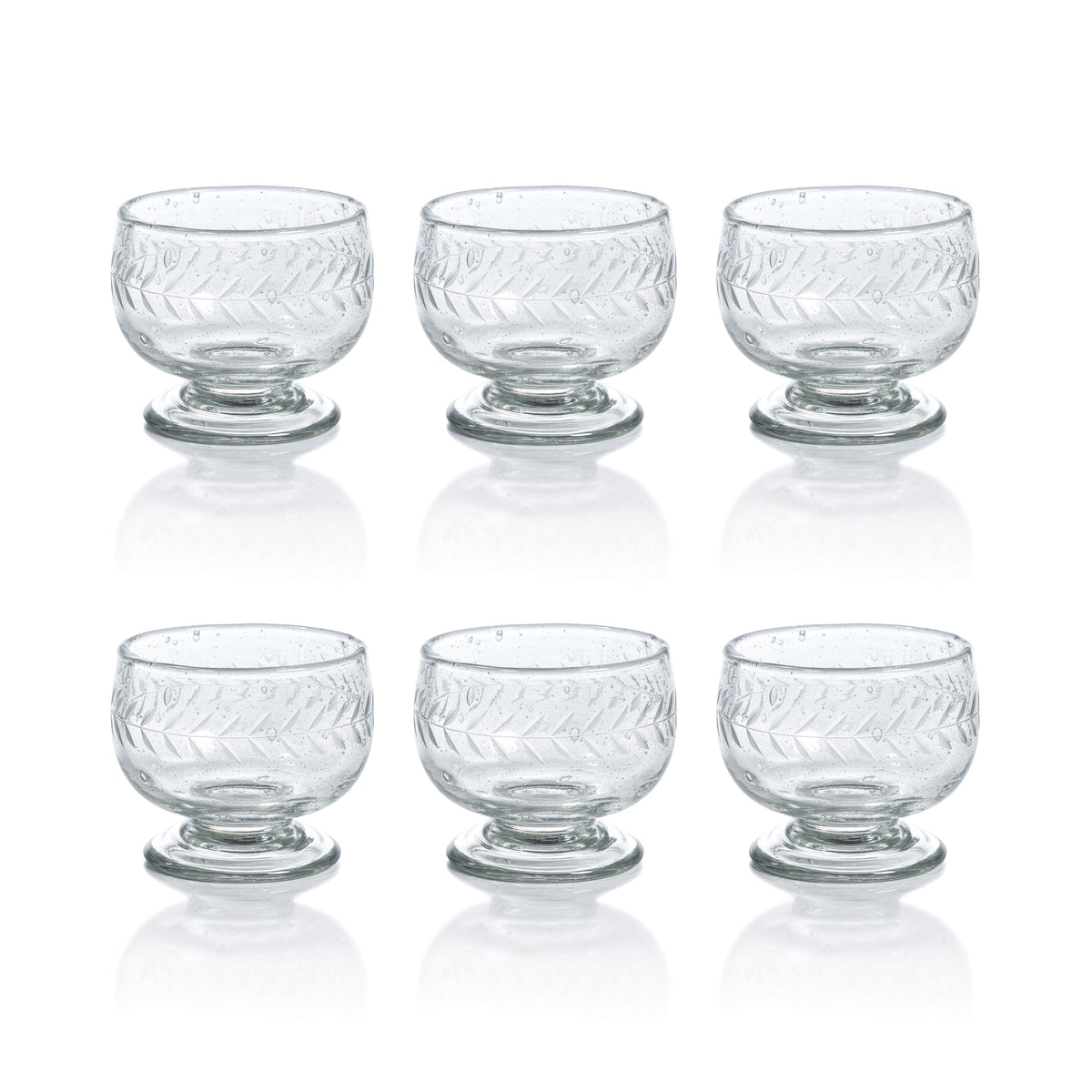 Zodax Patia Handmade Etched Tequila / Mezcal Glasses, Set of 6
