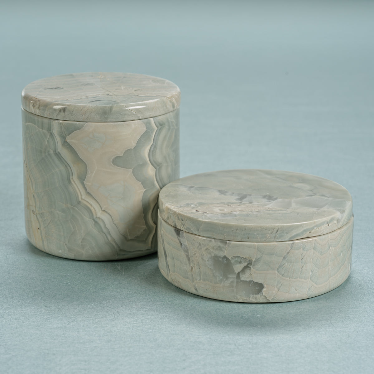 Zodax Tasman Blue Onyx Canister Jar, 4.25" x 4.25"
