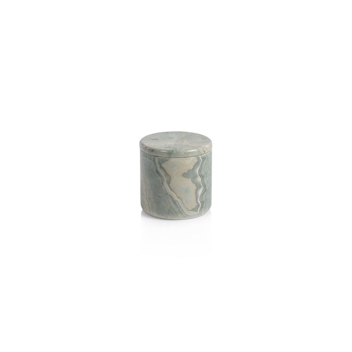 Zodax Tasman Blue Onyx Canister Jar, 4.25" x 4.25"