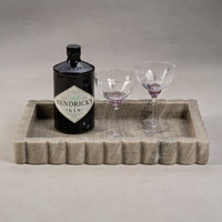 Zodax Baffin Intricate Scallop Marble Tray, Small
