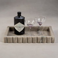 Zodax Baffin Intricate Scallop Marble Tray, Small