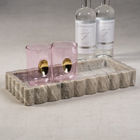 Zodax Baffin Intricate Scallop Marble Tray, Medium