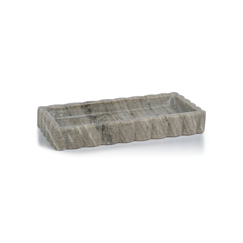 Zodax Baffin Intricate Scallop Marble Tray, Medium
