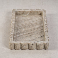 Zodax Baffin Intricate Scallop Marble Tray, Large