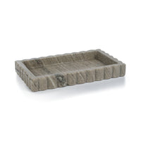 Zodax Baffin Intricate Scallop Marble Tray, Large
