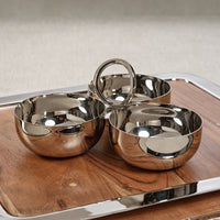 Zodax Andaman Cocktail Condiment Bowl Set, Nickel