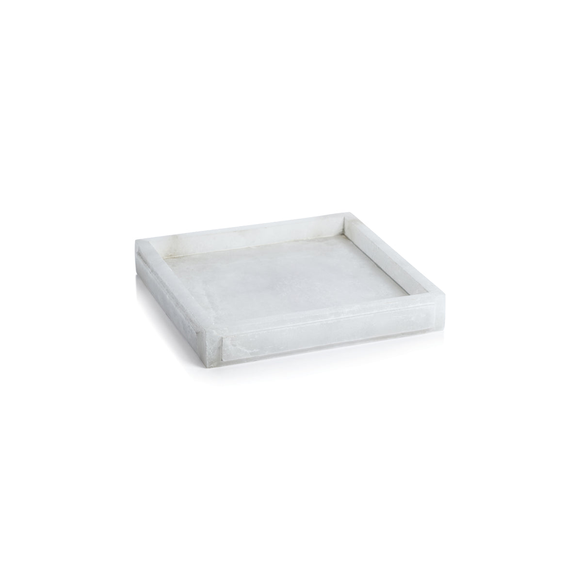 Zodax Cremona Alabaster Vanity Tray, 8.5" x 8.5"