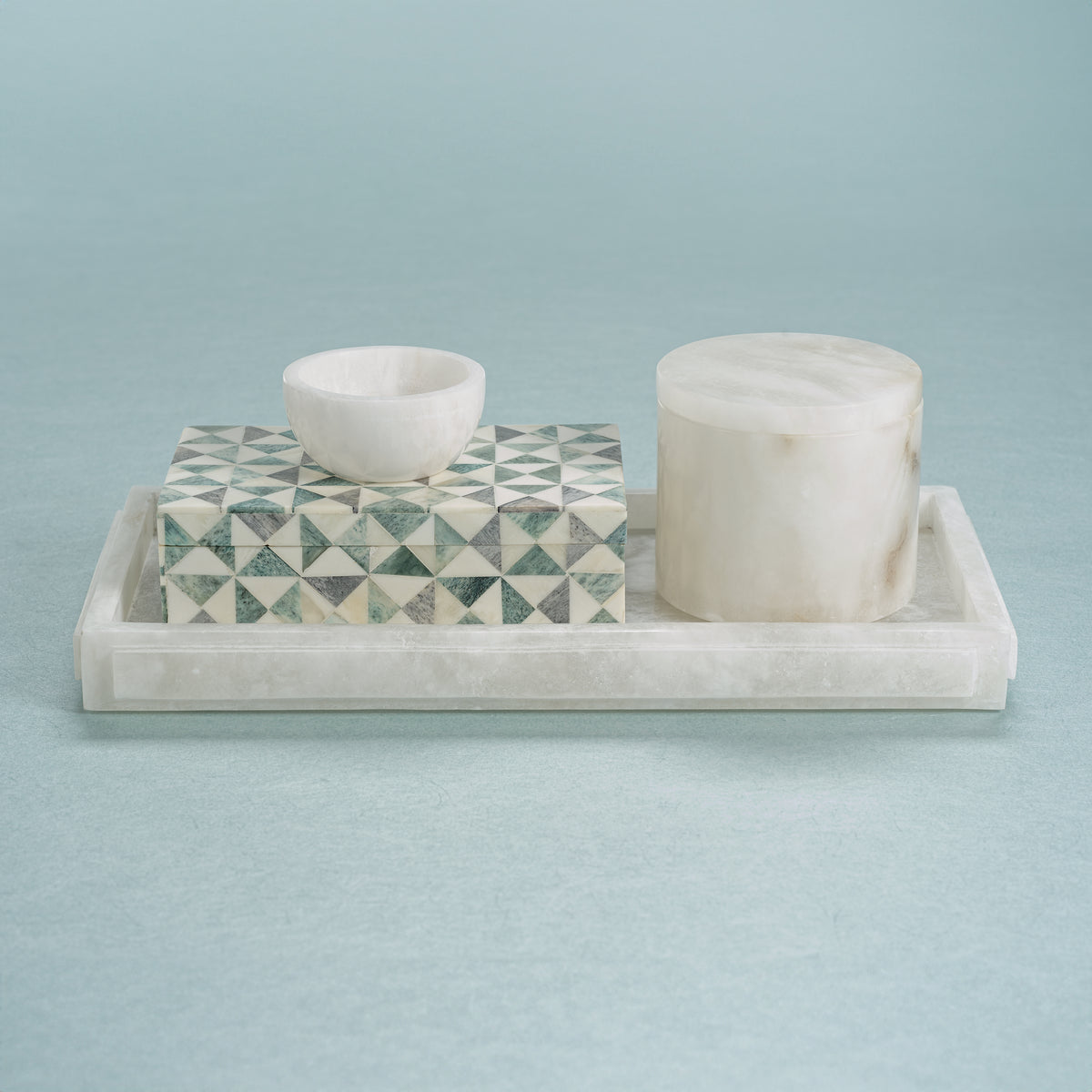 Zodax Cremona Alabaster Vanity Tray, 14" x 7"