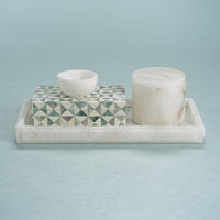 Zodax Cremona Alabaster Vanity Tray, 14" x 7"