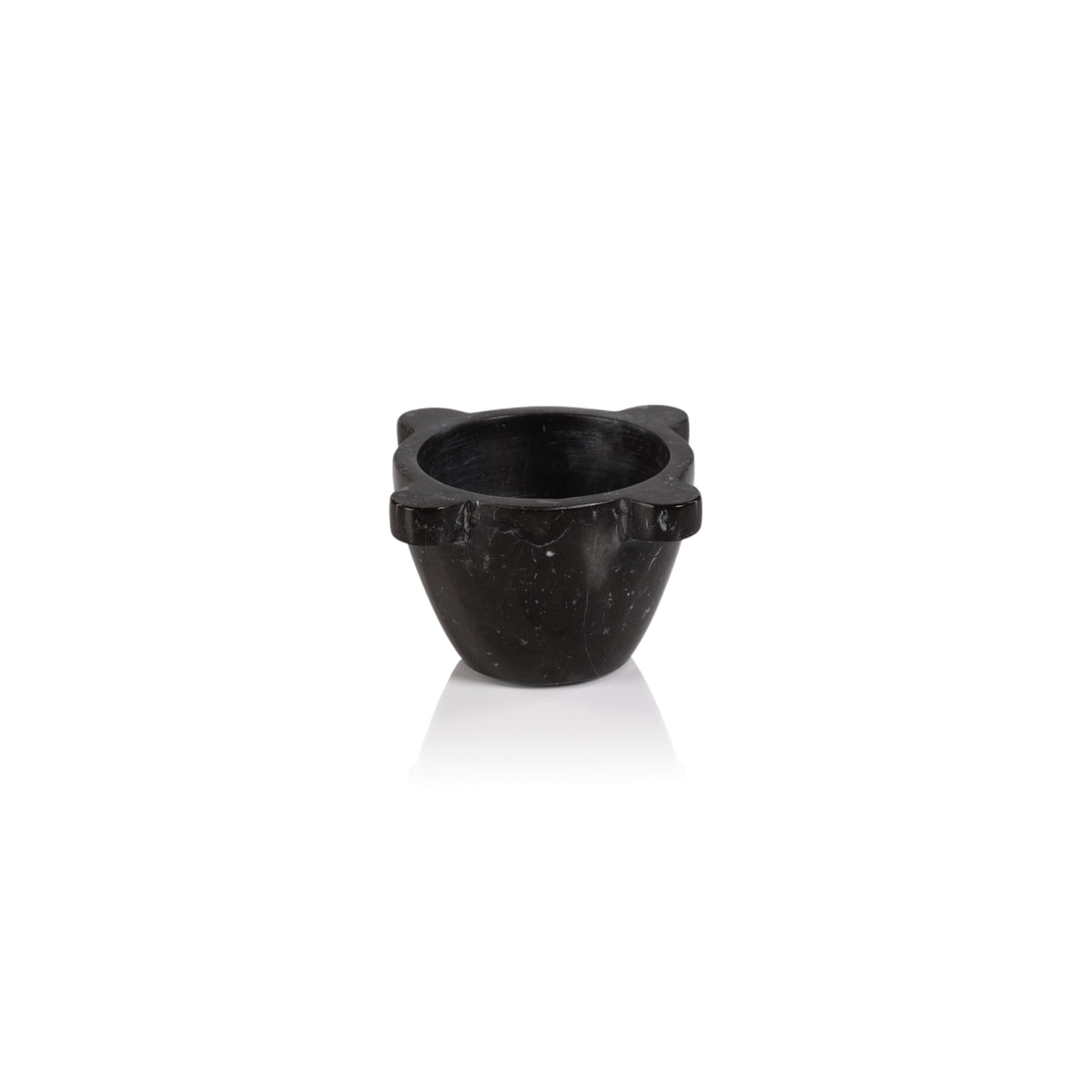 Zodax Ross Marble Mortar / Condiment Bowl, Small, Black Marquina