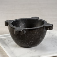 Zodax Ross Marble Mortar / Condiment Bowl, Medium, Black Marquina