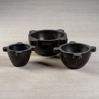 Zodax Ross Marble Mortar / Condiment Bowl, Medium, Black Marquina