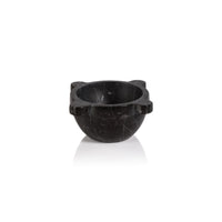 Zodax Ross Marble Mortar / Condiment Bowl, Medium, Black Marquina