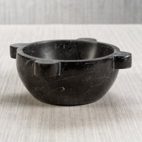 Zodax Ross Marble Mortar / Condiment Bowl, Large, Black Marquina