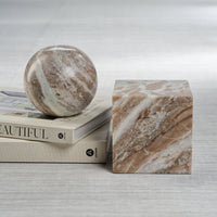 Zodax Altamura Marble Bookend, Cube