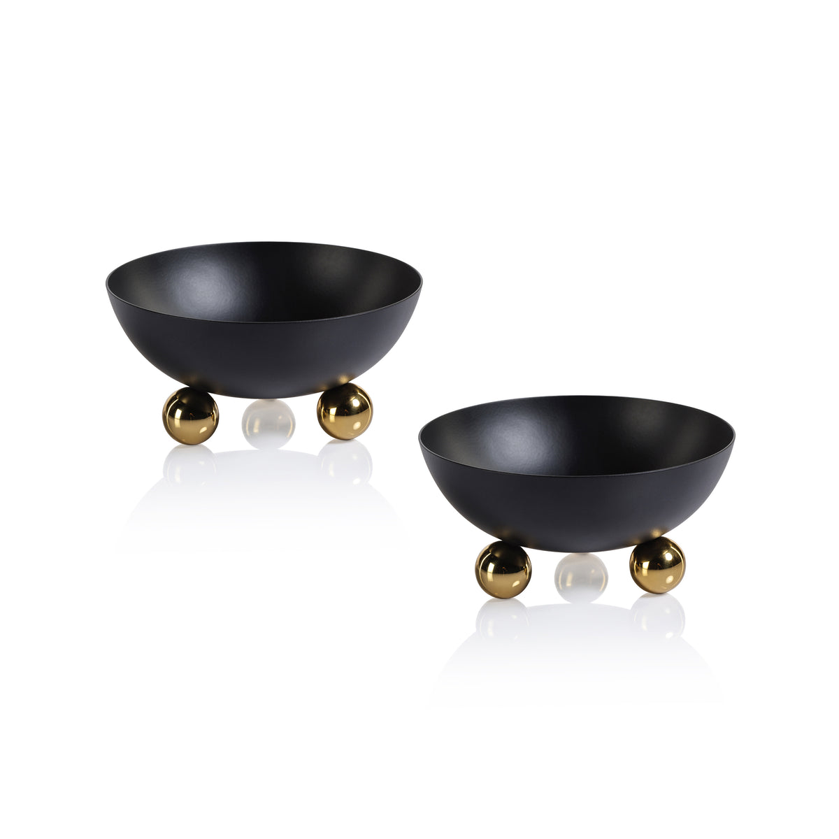 Zodax Marzell Black Stainless Steel Condiment Bowls, Black, Set of 2