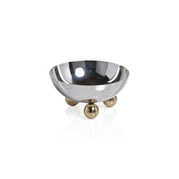 Zodax Marzell Black Nickel Stainless Steel Condiment Bowls, Set of 2, Nickel