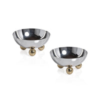 Zodax Marzell Black Nickel Stainless Steel Condiment Bowls, Set of 2, Nickel