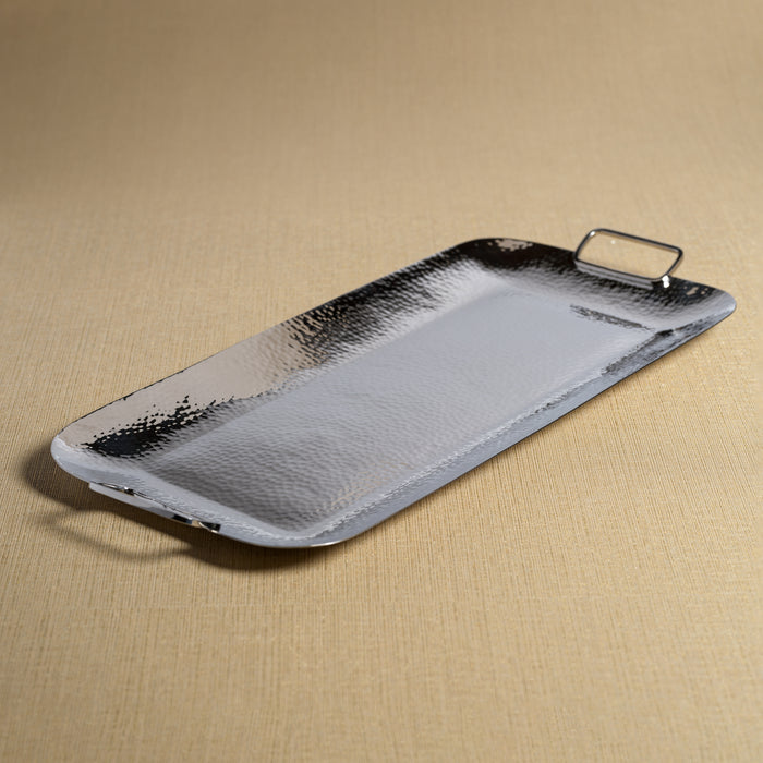Zodax Alldo Hammered Polished Nickel Serving Tray