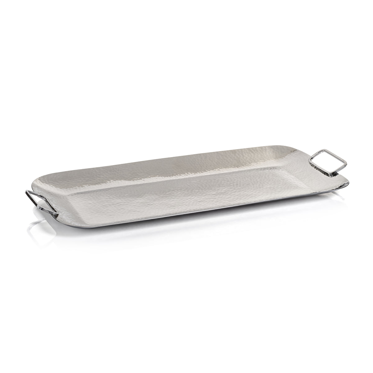 Zodax Alldo Hammered Polished Nickel Serving Tray