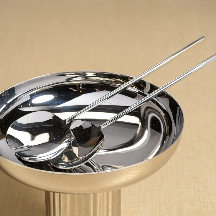 Zodax Stassi Polished Stainless Steel Salad Server Set