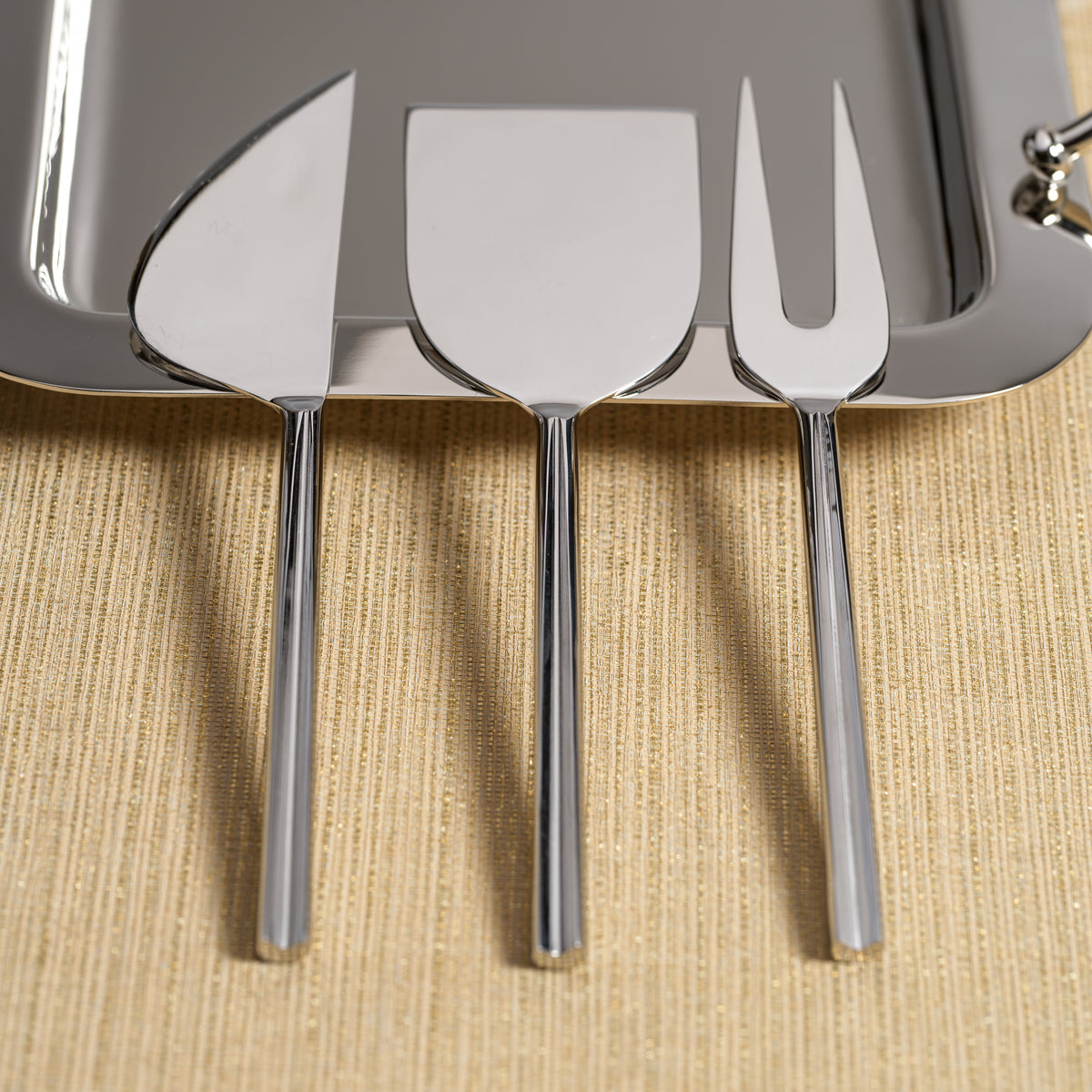 Zodax Stassi Polished Stainless Steel Cheese Knives Set