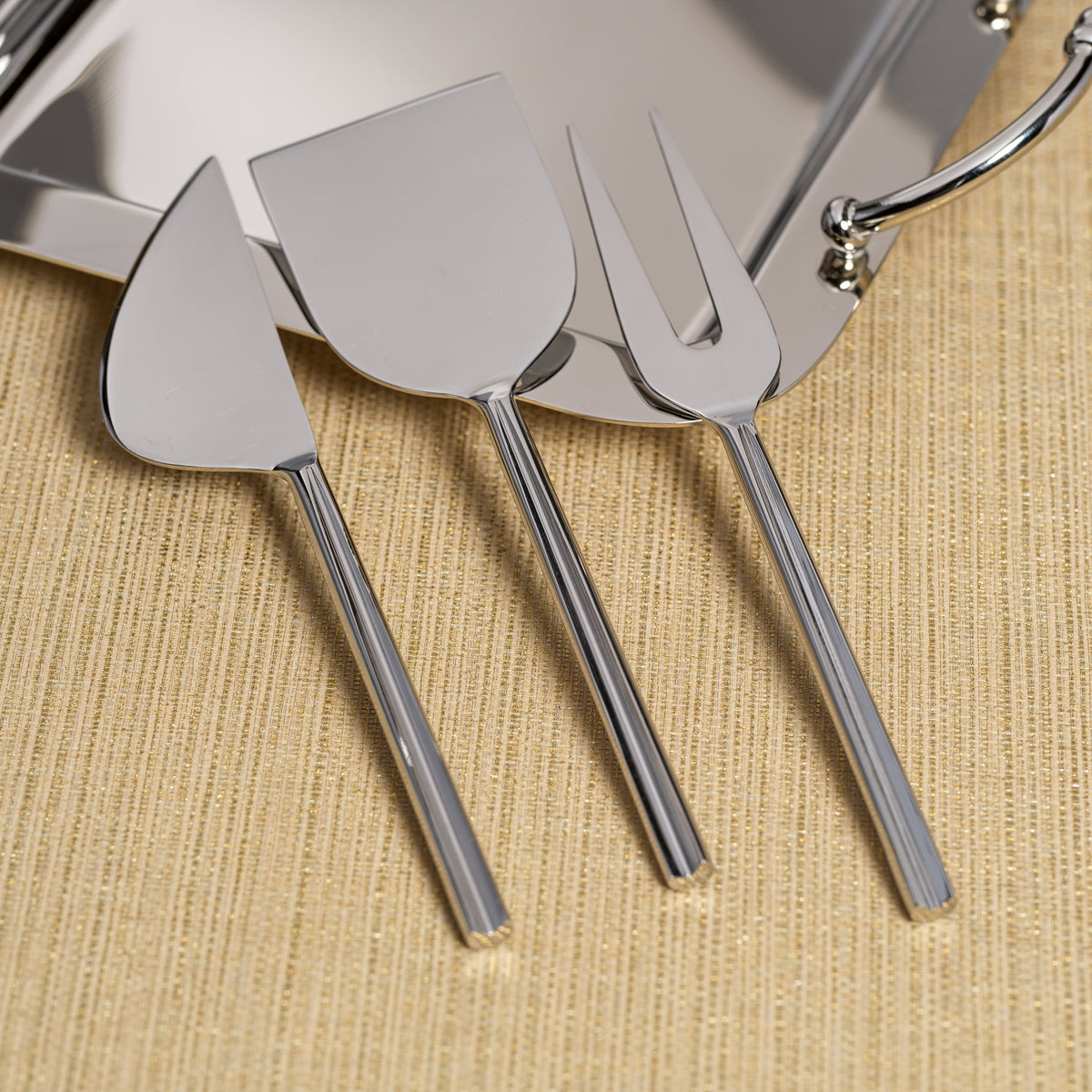 Zodax Stassi Polished Stainless Steel Cheese Knives Set