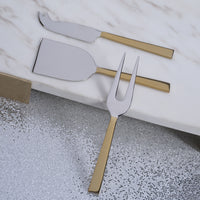 Zodax Stassi Two-Tone Polished Cheese Knives Set