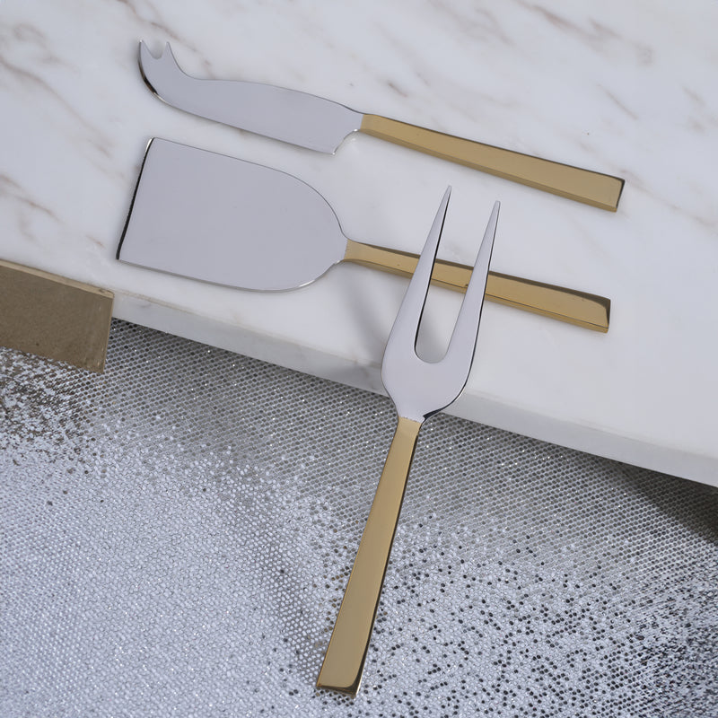 Zodax Stassi Two-Tone Polished Cheese Knives Set