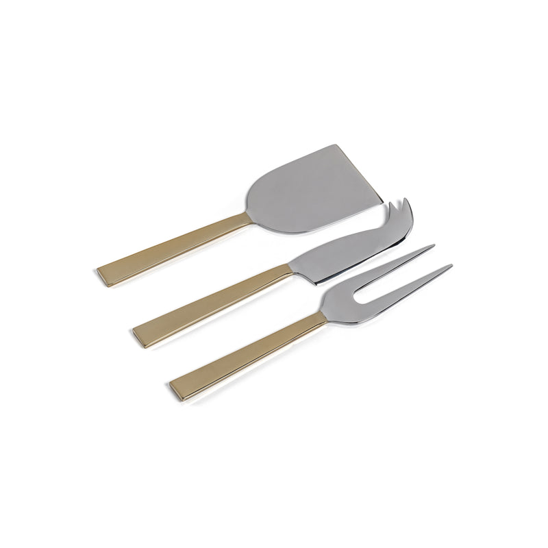 Zodax Stassi Two-Tone Polished Cheese Knives Set