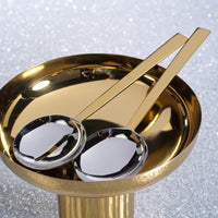 Zodax Stassi Two-Tone Polished Salad Server Set