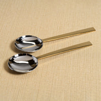 Zodax Stassi Two-Tone Polished Salad Server Set