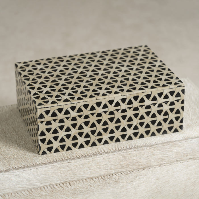Zodax Isacco Inlaid Geometric Pattern Decorative Box