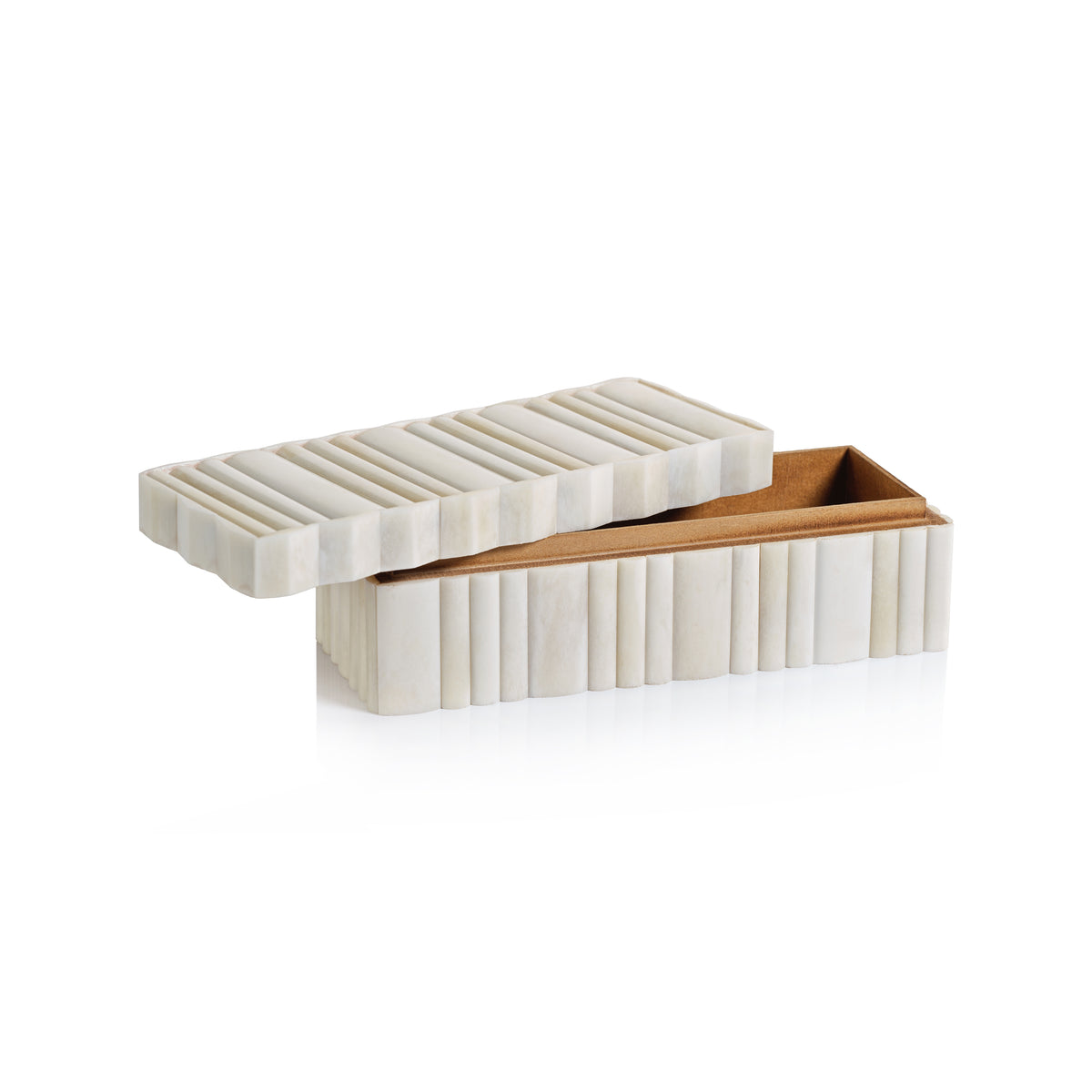 Zodax Corviglia White Bone Scalloped Box