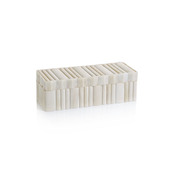 Zodax Corviglia White Bone Scalloped Box