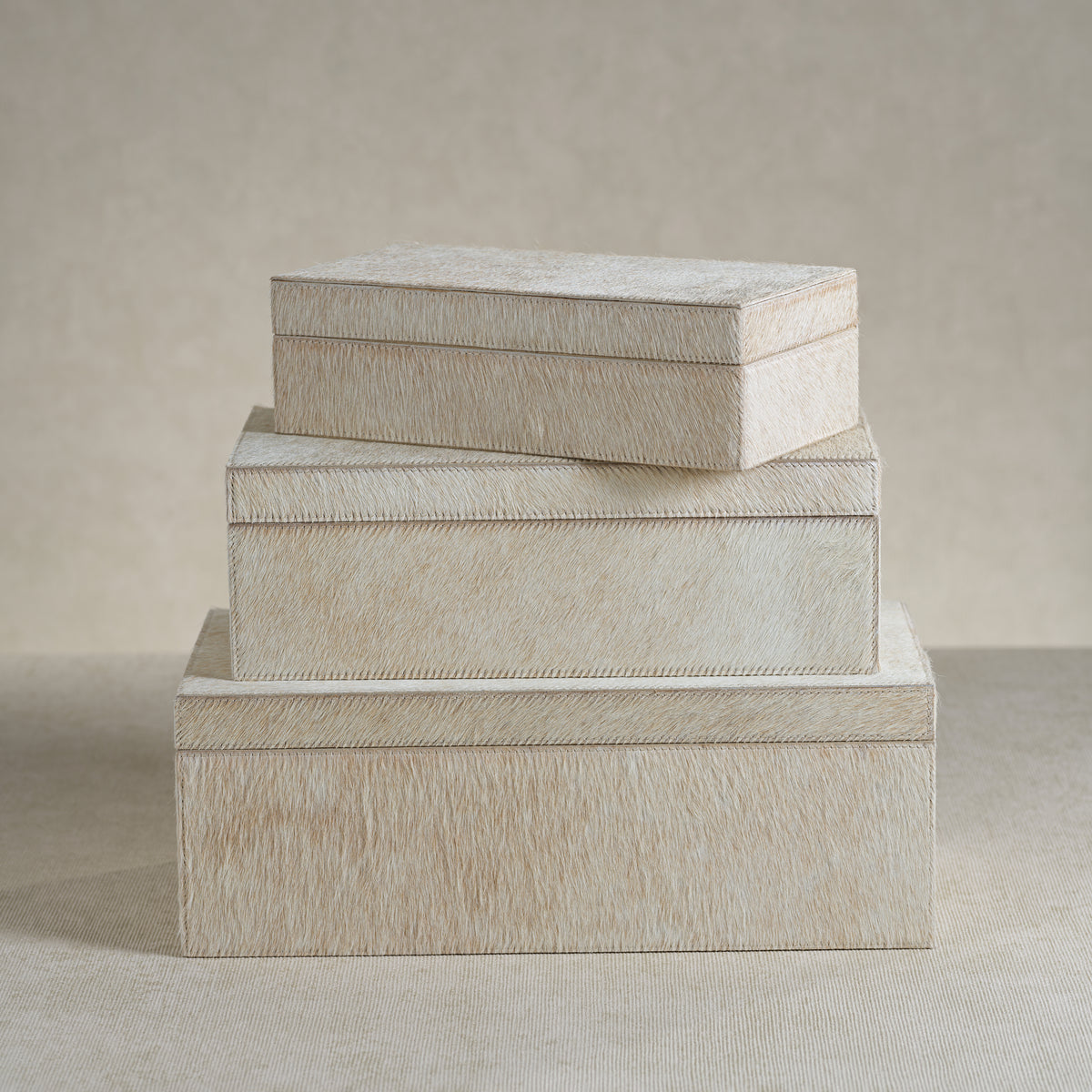 Zodax Rutbeek Tan Hair-On-Hide Leather Decorative Box, Small