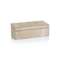 Zodax Rutbeek Tan Hair-On-Hide Leather Decorative Box, Medium, Tan