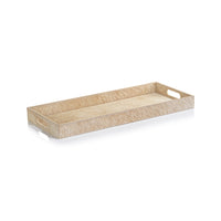 Zodax Rutbeek Tan Hair-On-Hide Leather Serving Tray, 10" x 24" x 2", Tan