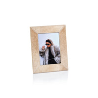 Zodax Rutbeek Tan Hair-On-Hide Leather Photo Frame, 5" x 7", Tan