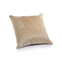 Zodax Rutbeek Tan Hair-On-Hide Leather Throw Pillow, 20" x 20"