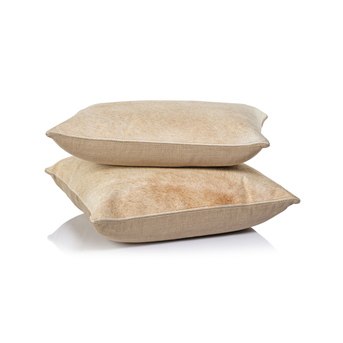 Zodax Rutbeek Tan Hair-On-Hide Leather Throw Pillow, 20" x 20"