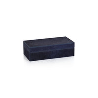 Zodax Rutbeek Navy Hair-On-Hide Leather Decorative Box, Small