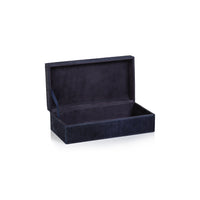 Zodax Rutbeek Navy Hair-On-Hide Leather Decorative Box, Small