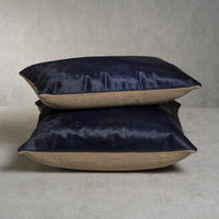 Zodax Rutbeek Navy Hair-On-Hide Leather Throw Pillow, 20" x 20"