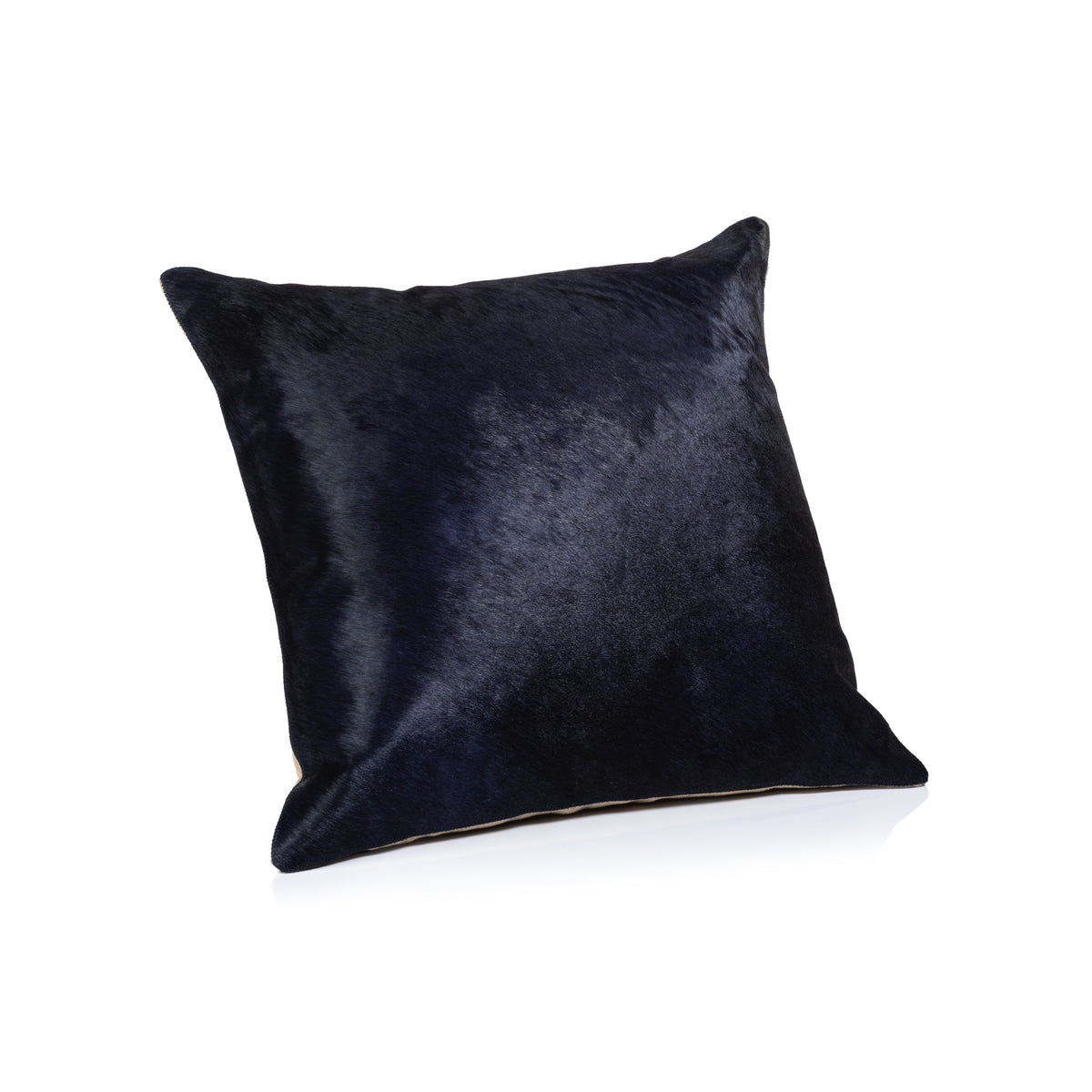Zodax Rutbeek Navy Hair-On-Hide Leather Throw Pillow, 20" x 20"