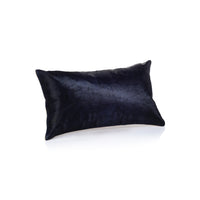 Zodax Rutbeek Navy Hair-On-Hide Leather Throw Pillow, 12" x 20", Navy
