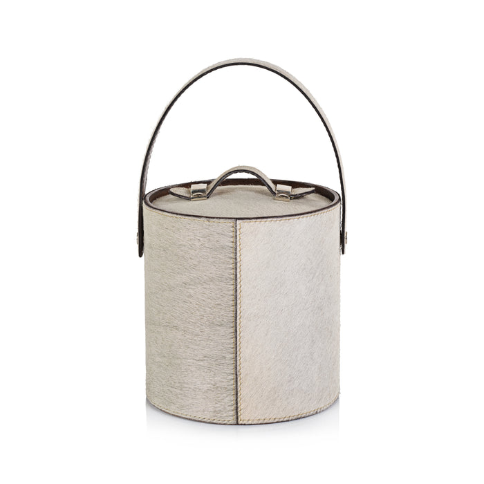 Zodax Bilthoven Hair-On-Hide Leather Insulated Ice Bucket