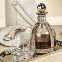 Zodax Bilthoven Hair-On-Hide Leather  Decanter with Stopper